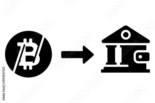 Cryptocurrency Transfer Flat Solid Icon Financial Technology Sign