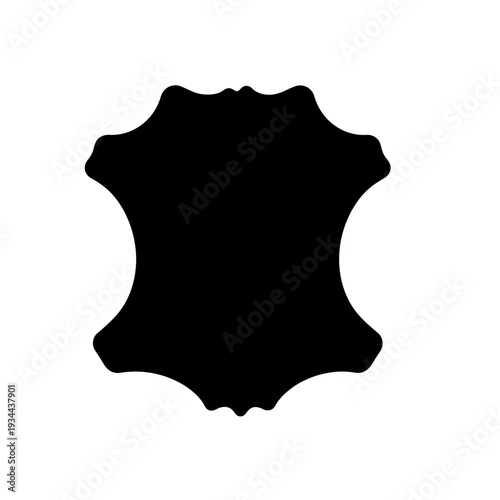 Leather Hide Silhouette for Raw Material Display, Natural Cow Skin Manufacturing Concept