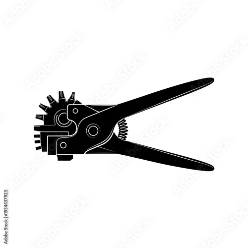 Leather Hole Punch Silhouette for Belt Making, Rotary Workshop Tool Innovation Concept