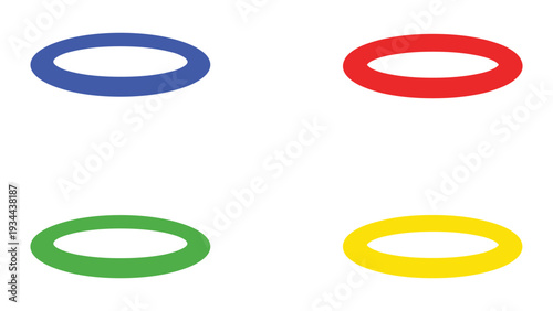 Four colored ovals arranged in a two-by-two grid pattern