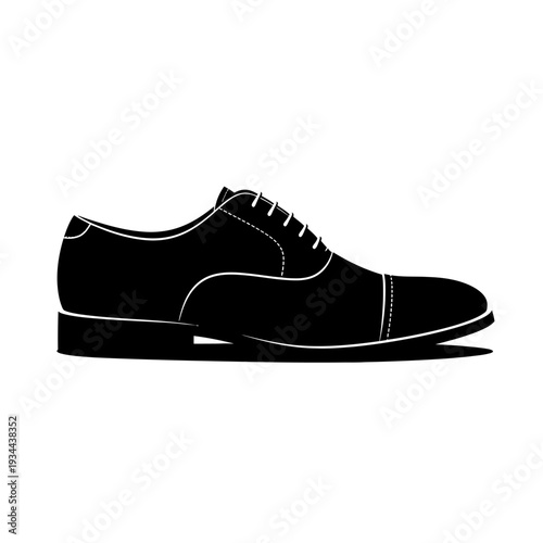 Oxford Dress Shoe Silhouette for Classic Menswear, Formal Fashion Footwear Concept