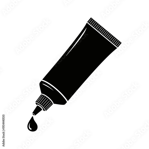 Shoe Glue Tube Adhesive Silhouette for Footwear Repair and Cobbler Craft Concepts