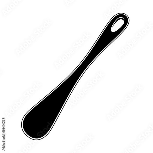 Shoe Horn Dressing Accessory Silhouette for Sliding Aid and Footwear Fitting Concepts