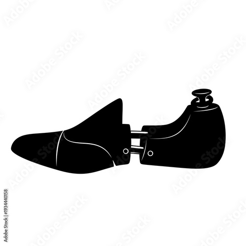 Shoe Tree Wooden Stretcher Silhouette for Footwear Shape Keeping and Storage Concepts