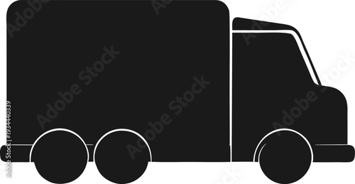 heavy duty truck side view black icon