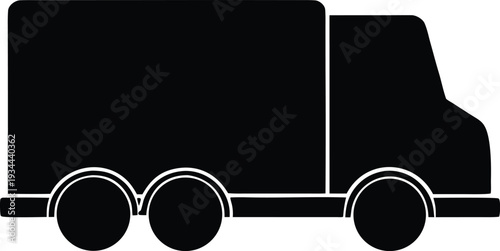 cargo truck silhouette transportation icon