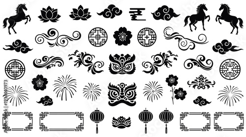 Chinese traditional cultural elements symbols and ornaments
