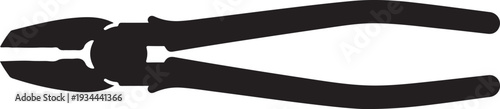 Pliers Tool Silhouette Black Icon Vector Illustration