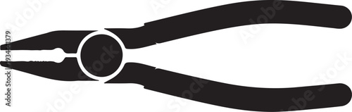 Pliers Tool Silhouette Black Icon Vector Illustration
