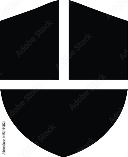 shield security icon flat protection symbol