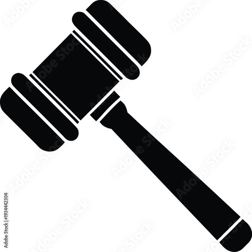 justice gavel icon flat court symbol illustration
