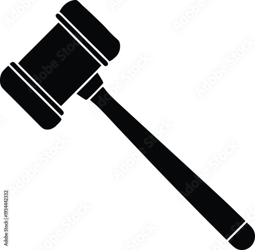 legal gavel silhouette icon minimal design