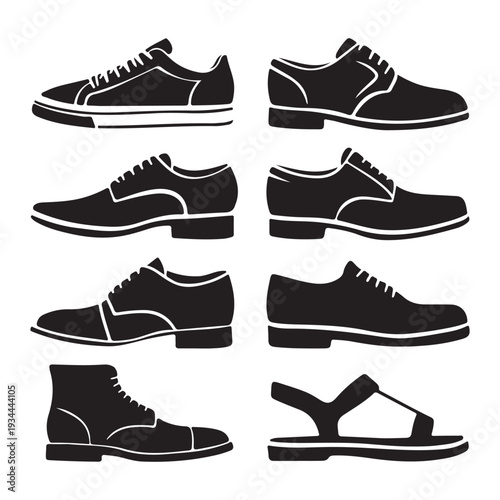 shoes, silhouettes, black, 