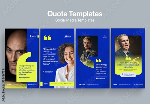 Quote Template for Social Media Story Posts, Customer Testimonials, Comment Cards & Ad Banner Design
