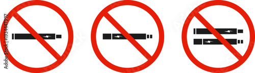 No smoking area. Electronic cigarette symbol. Smoking ban and permission smoking sign.
