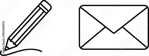 A pencil drawing an envelope to symbolize writing a letter or sending a message