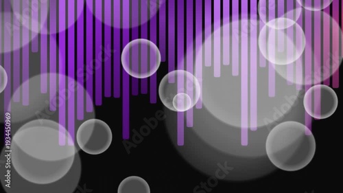 Abstract Purple Sound Wave Bubbles Motion Background.