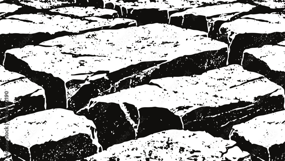 Obraz premium Dry cracked earth ground texture with deep fissures and arid soil pattern