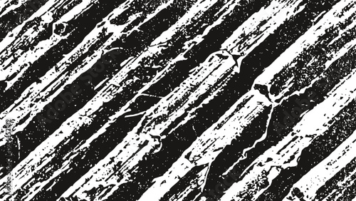 Grunge textured diagonal lines background in black and white with distressed rough effect