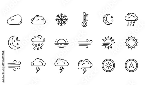 Meteorology and Temperature Linear Icon Pack