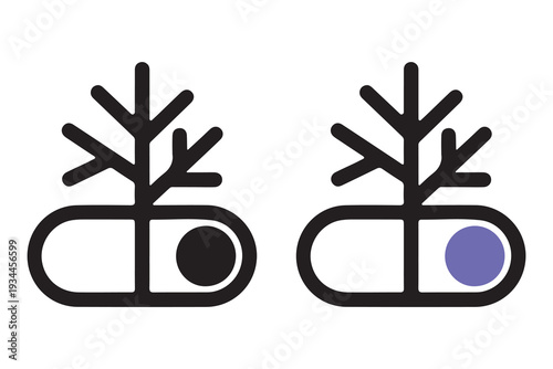Switching on nature with tree growing from toggle button vector icon