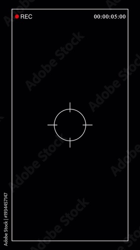 Wallpaper Mural Camera Recording Screen Overlay With Alpha Channel. Camcorder Video Camera Interface Display Black Background. Vertical Video Torontodigital.ca