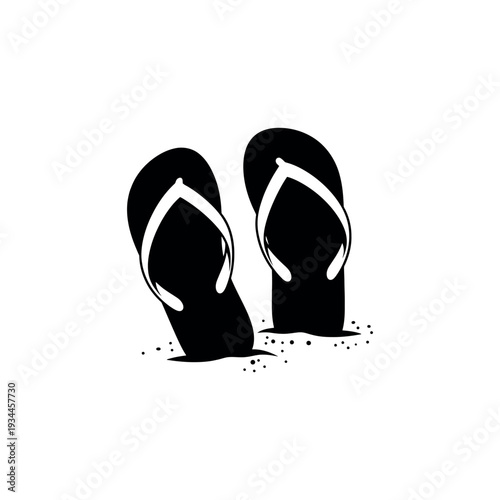 Pair of Beach Flip Flops Silhouette