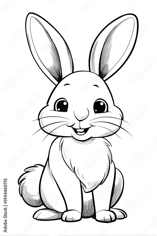 Obraz premium A cute rabbit coloring page.