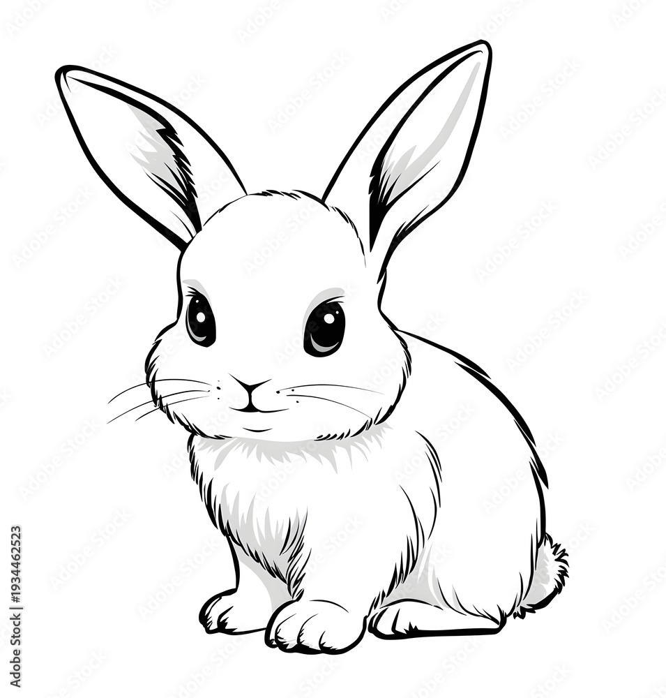 Obraz premium A cute bunny coloring page.