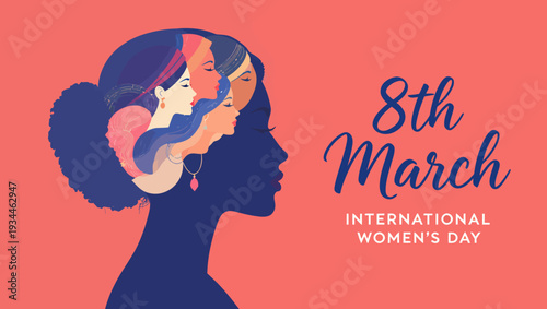 Celebrating International Women's Day on March 8th with Diverse Representation of Women's Faces