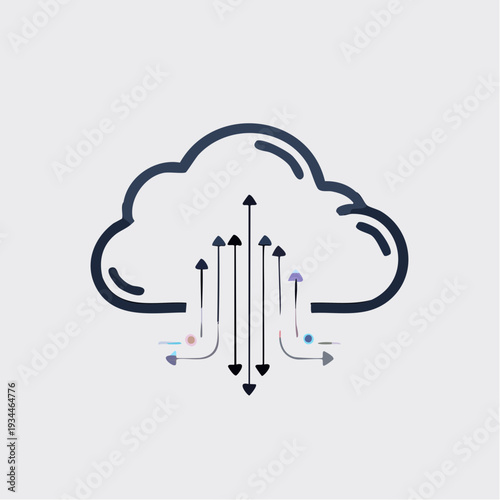 Cloud Computing Upload Data Transferring Information Technology Concept