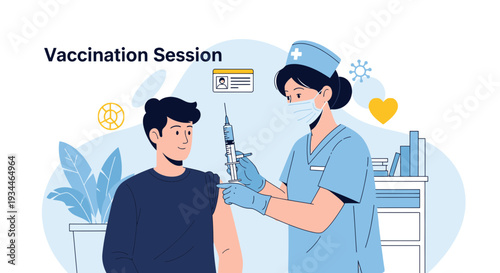 Nurse Administering Vaccine to Patient During Vaccination Session