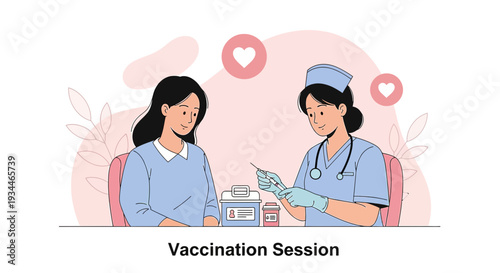 Nurse Administering Vaccine to Patient, Medical Healthcare Concept