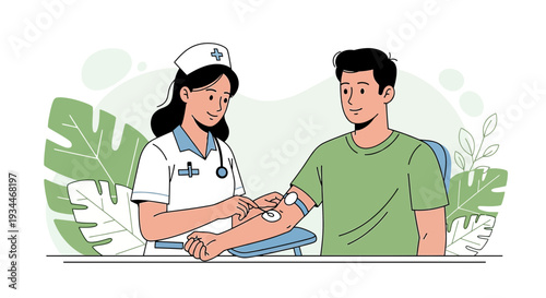 Nurse Administering Medical Treatment to Patient