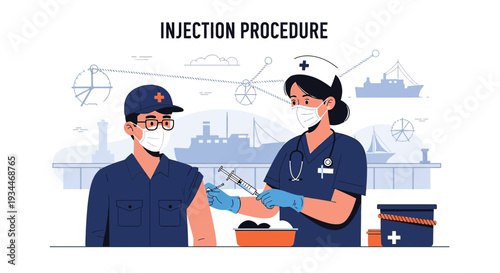 Nurse Administering Vaccine Injection to Patient in Medical Setting