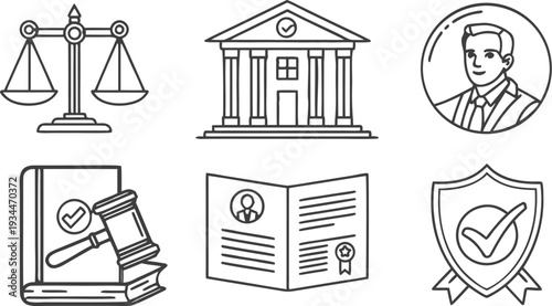 Legal Ethics and Professional Conduct Icons Vector.
Management icon collection. Vector illustrator.
Business and management line icons set.