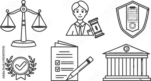 Legal Ethics and Professional Conduct Icons Vector.
Management icon collection. Vector illustrator.
Business and management line icons set.