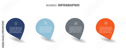 Modern Minimalist with 5 step Infographics template. Infographics for business concept . Can be used for presentations workflow layout, banner, process, diagram, flow chart, info graph, annual report.