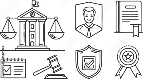 Legal Ethics and Professional Conduct Icons Vector.
Management icon collection. Vector illustrator.
Business and management line icons set.
