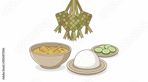 Traditional Southeast Asian Rice Dumplings Ingredients.