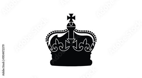 Detailed black crown design with ornamental details a striking silhouette
