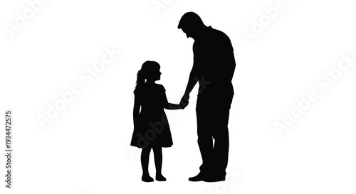 Father and daughter holding hands a tender moment captured in silhouette