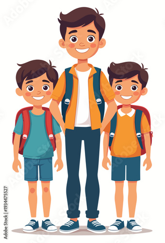 Kindergarten, kids and face with smile on floor for education, knowledge learning at academy. Students, friends  happy with diversity   school for child development, scholarship  bonding vettoriale