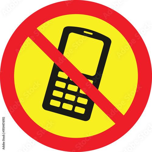 Wallpaper Mural No cell phone sign with red circle and line through it Torontodigital.ca