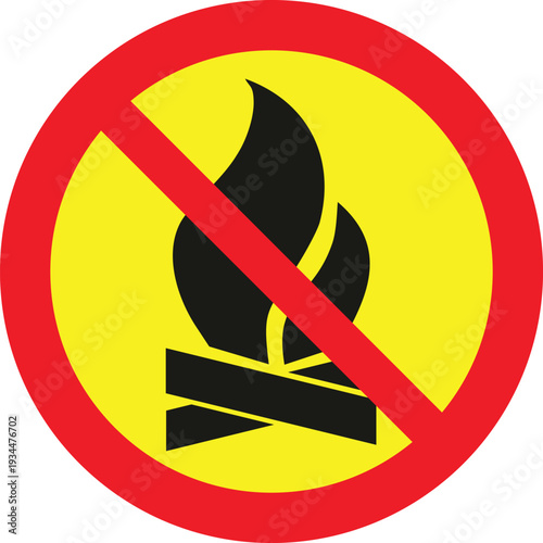 Wallpaper Mural No fire allowed sign with red circle and diagonal line  no camping or burning fires Torontodigital.ca