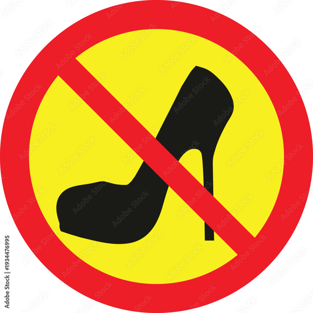 custom made wallpaper toronto digitalNo high heel shoe sign for no shoes allowed policy
