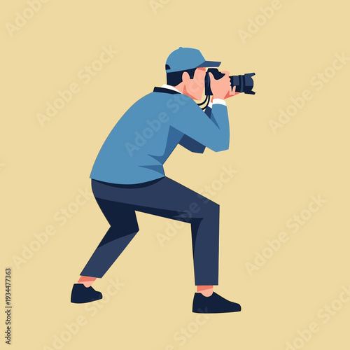 Photographer in Action: Capturing a Moment with a Professional Camera