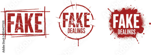  FAKE Warning Stamp Vector Mega Bundle | Distressed Red Safety, Fraud, and Protest Icons.