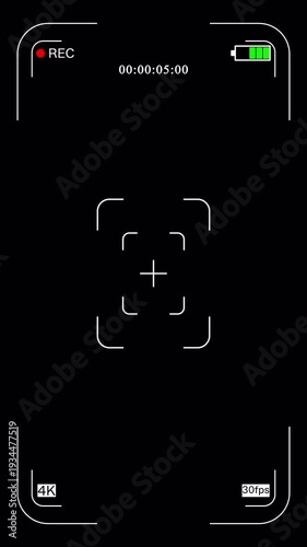 Wallpaper Mural Camera Recording Screen Overlay With Alpha Channel. Camcorder Video Camera Interface Display Black Background. Vertical Video Torontodigital.ca