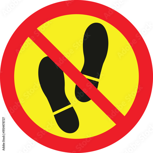 Wallpaper Mural no walking allowed sign with feet and red circle Torontodigital.ca